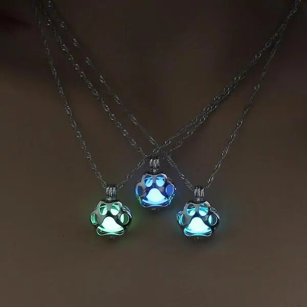 paw necklace bright blue/green