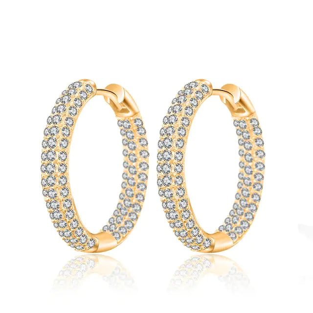 Gold Plated Zircon Earrings silber/gold