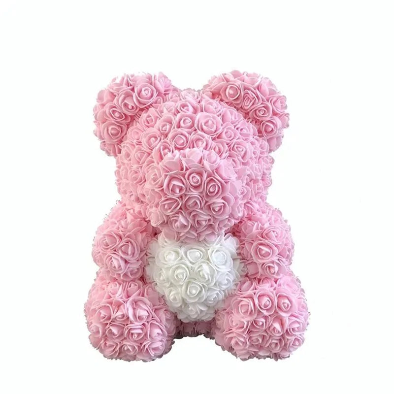 Flower Rose Teddy Bear 40cm with Box (various colors)