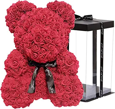 Flower Rose Teddy Bear 25cm with Box (various colors)