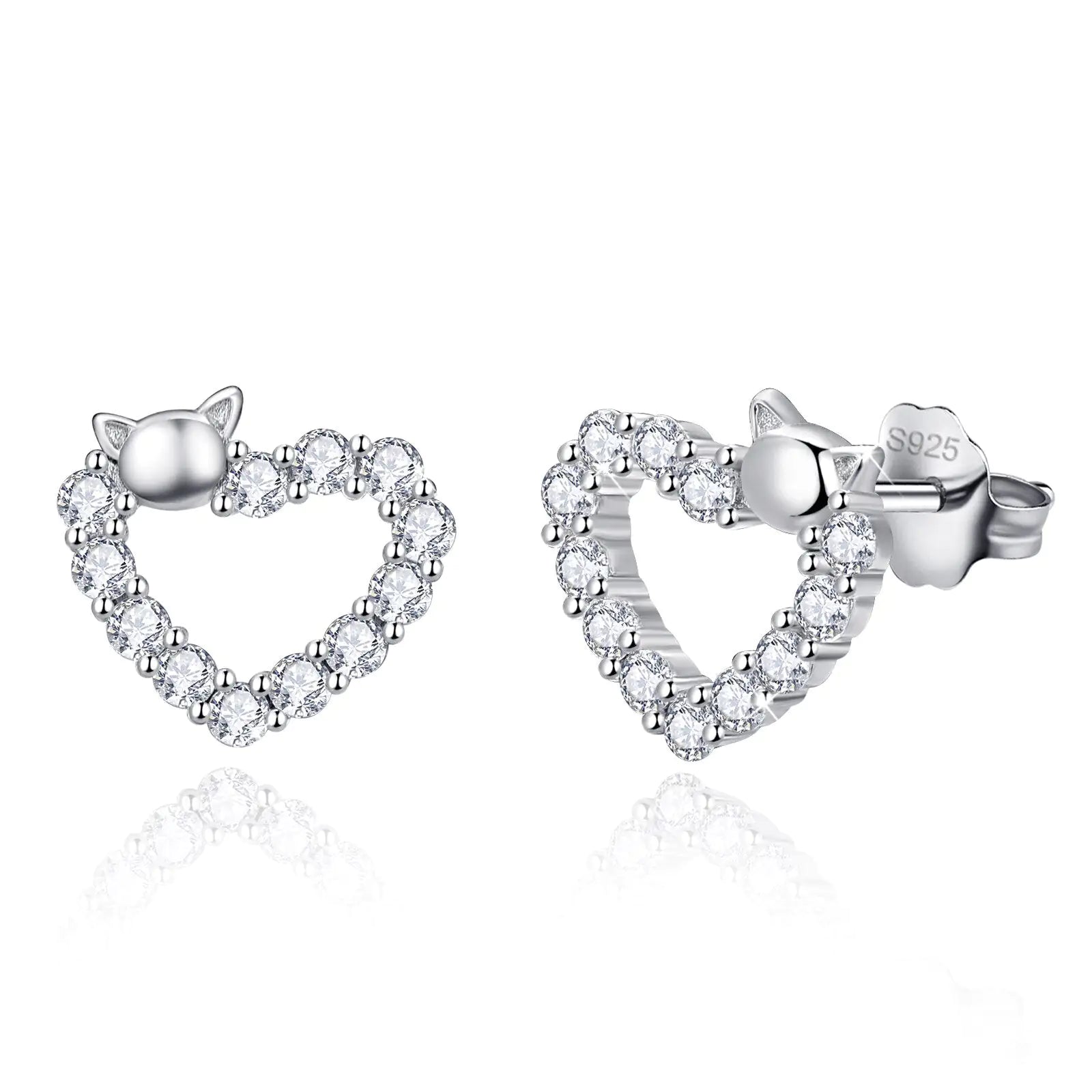 Heart Stud Earrings silber