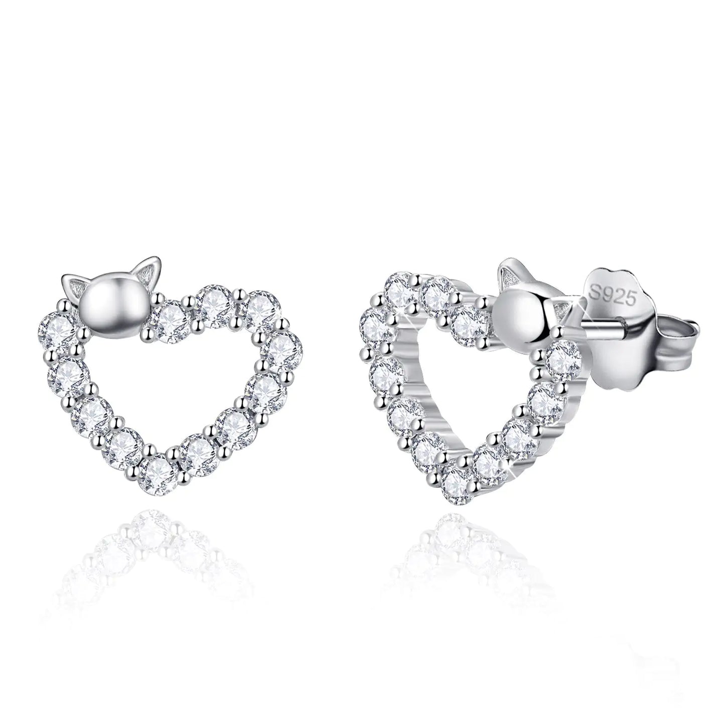 Heart Stud Earrings silver