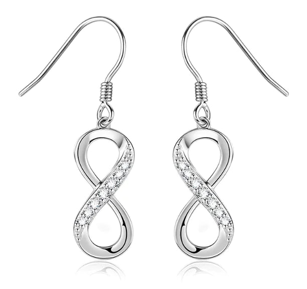 925er Silber Infinity Loop Earrings