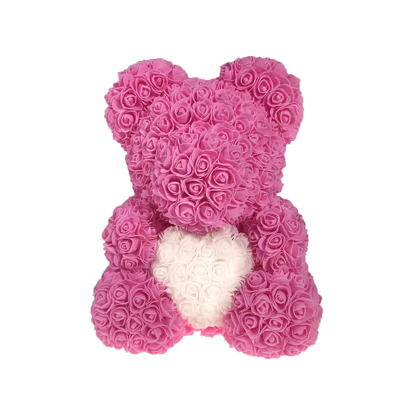 Flower Rose Teddy Bear 40cm with Box (various colors)