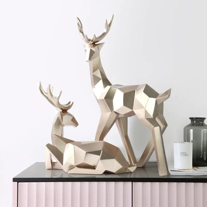 Modern Deer Statue Set