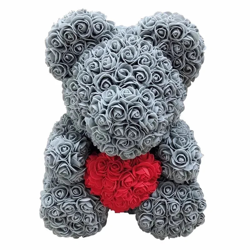 Flower Rose Teddy Bear 40cm with Box (various colors)