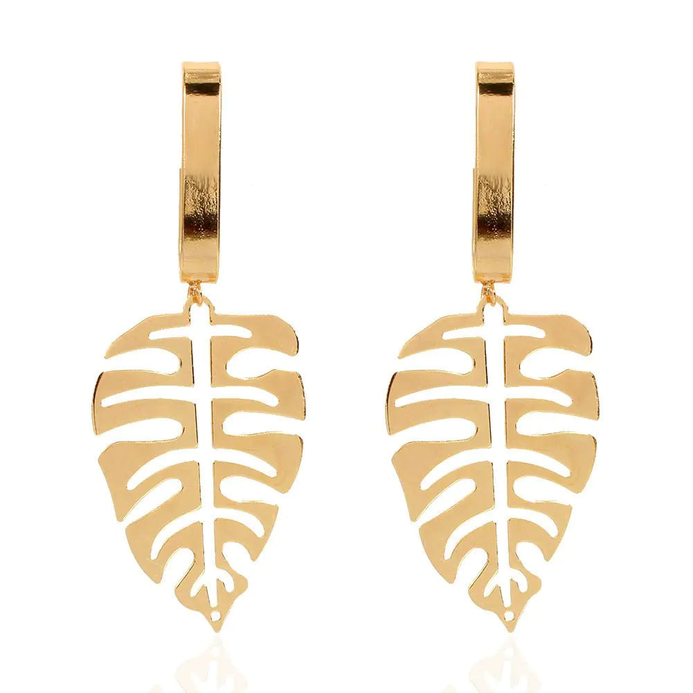 Gold Leaf Dangle Earrings