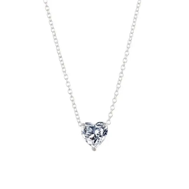 Crystal Heart Necklace silver