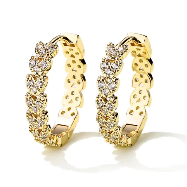 Gold Plated Zircon Earrings silber/gold